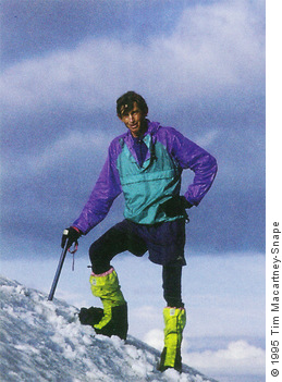 Tim Macartney-Snape on south face of Cerro Sarmiento, 1995.