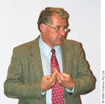 Jeremy Griffith speaking at the WTM's 1998 Website Launch