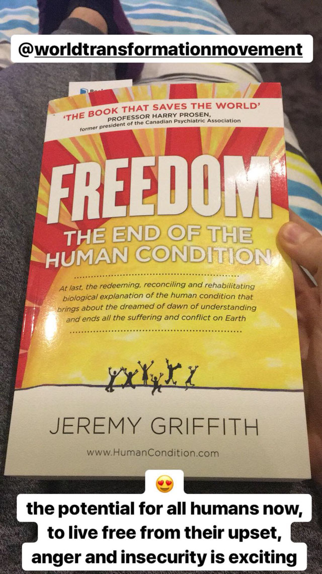 Freedom book cover Instagram post tagging the World Transformation Movement
