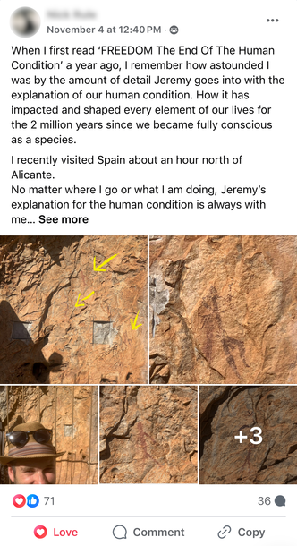 Facebook Post by Nick Rule featuring images he took at the Alicante caves in Spain