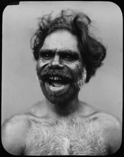 Aboriginal man laughing c1900