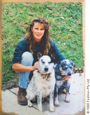 Annie Williams with Maxie (centre) and Ozzie (right), 29 years old