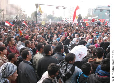 Arab Spring protesters in Tahir Square, Egypt, 2012
