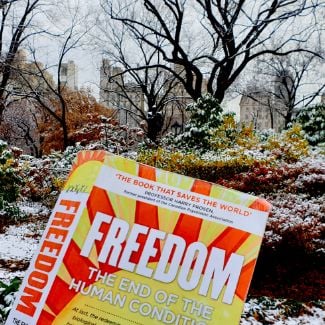 FREEDOM book by Jeremy Griffith in Central Park