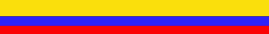 Colombian flag colour stripes - yellow, blue and red