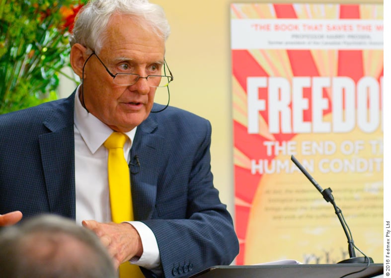 World Transformation Movement Founder Jeremy Griffith at the book launch of his book FREEDOM