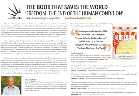 FREEDOM: The Book That Saves The World Poster back side with book and author details