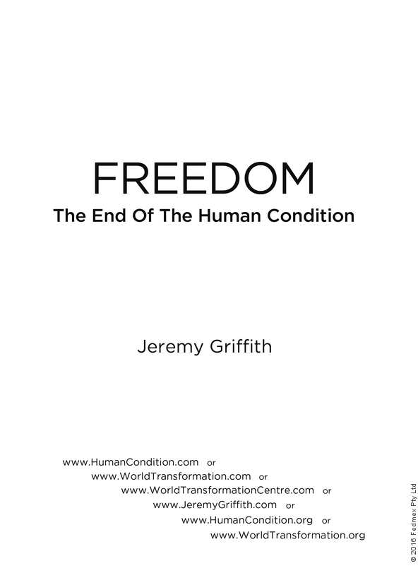 ‘FREEDOM: The End Of The Human Condition’ Title Page