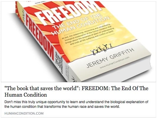 FREEDOM book cover featured in a social media share