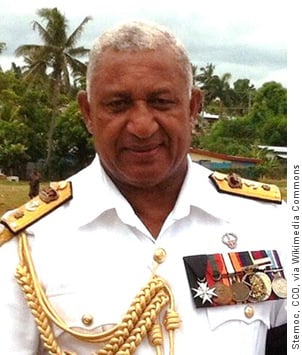 Commodore Frank Bainimarama, leader of a military coup d’état in FIji, 2006.