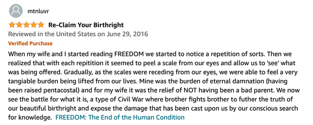 Freedom review, 2016-06-29 by Mtnluvr