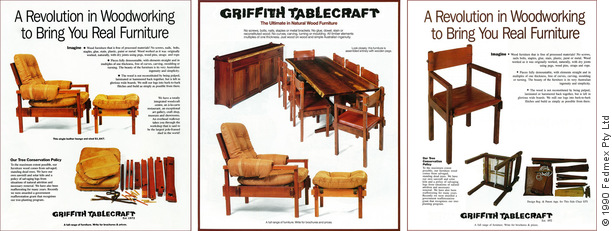 Advertisements for Jeremy’s furniture from Australian home decorating magazines in 1990