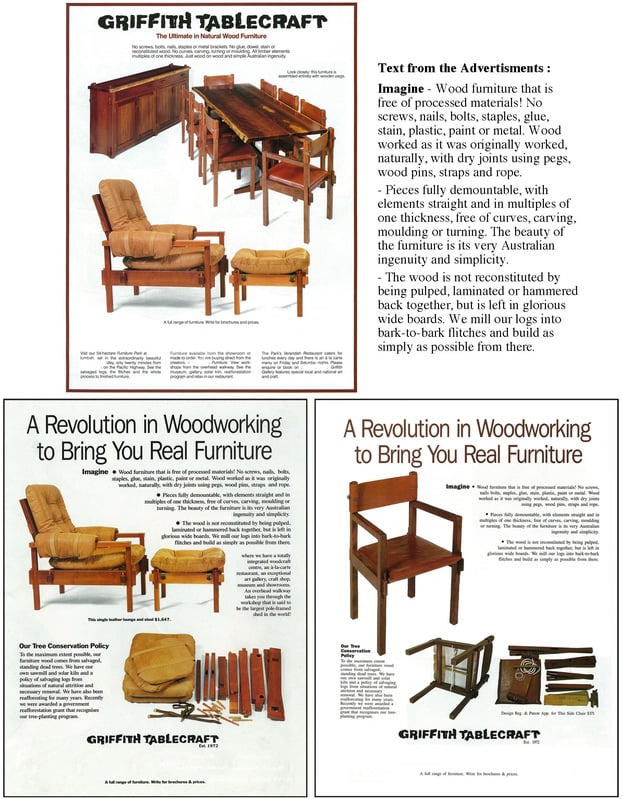 Griffith Tablecraft advertisements that appeared in home decorating magazines