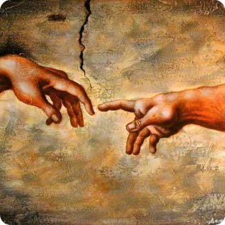 Sistine chapel painting with hands of man and god nearly touching - World Transformation Movement Commendations