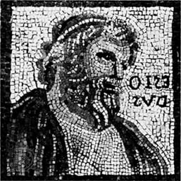 Fragment mozaiki autorstwa Monnus of Hesiod, 3rd century; in the Rhenish State Museum, Trier, Ger.