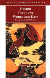 Εμπρόσθιο εξώφυλλο του έργου του Ησιόδου, ’Θεογονία και Έργα και Ημέρες’