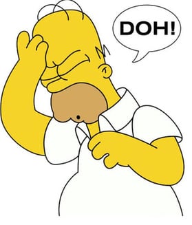 Image from The Simpsons cartoon with Homer saying ‘DOH!’