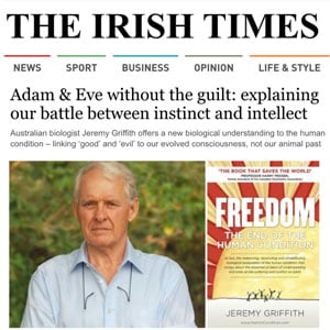 Irish Times Adam and Eve explained article with picture of Jeremy Griffith