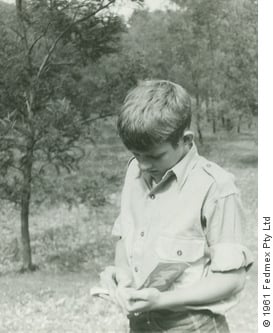 Jeremy Griffith recording bird sightings as a student at Timbertop school
