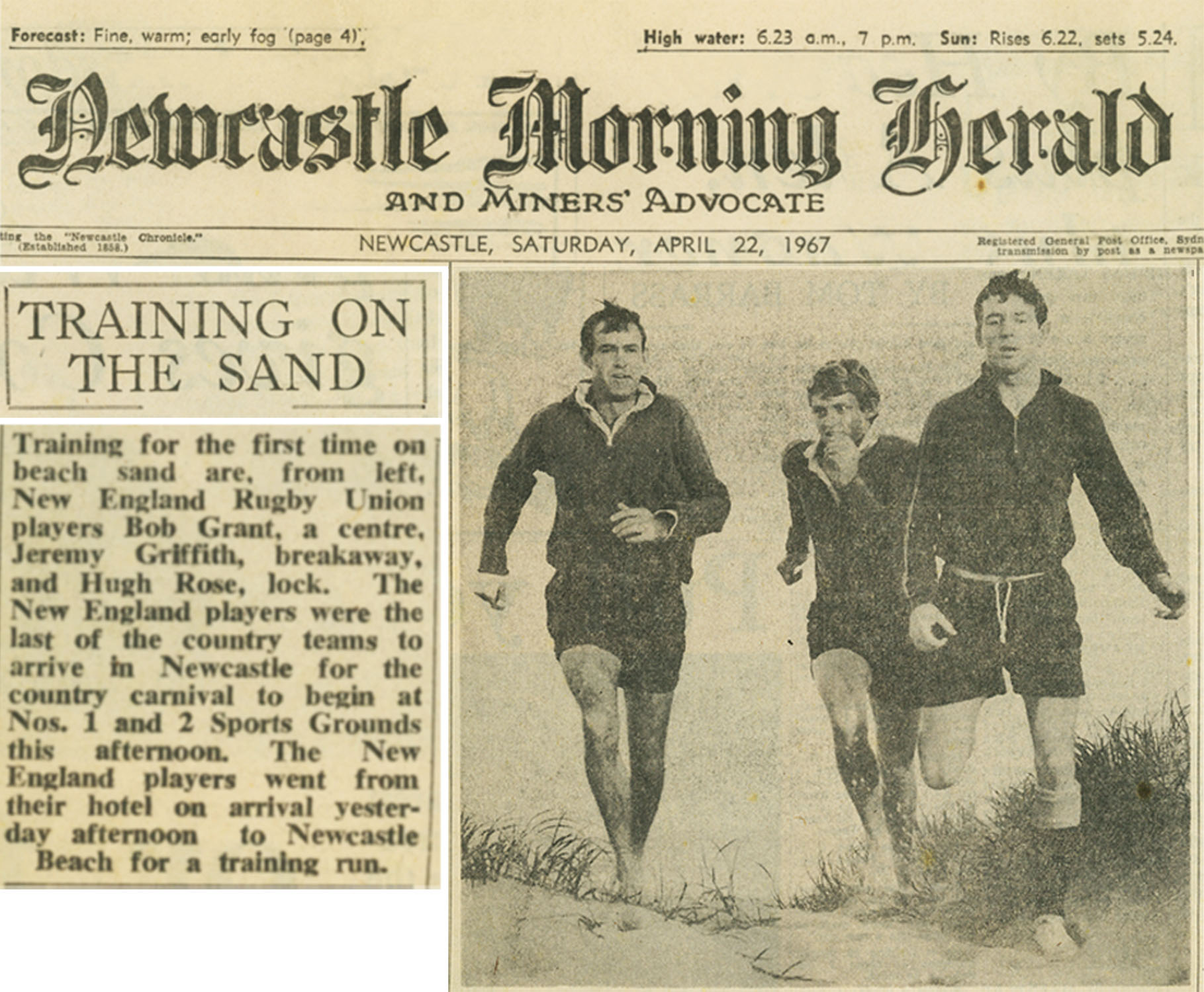 Jeremy (centre) in training as a representative rugby union football player