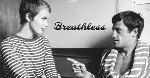 Jean Seberg and Jean-Paul Belmondo Poster for Breathless movie