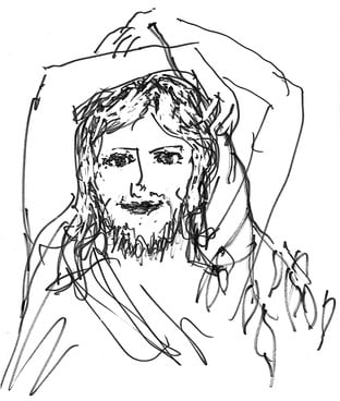 Drawing by Jeremy Griffith of Jesus Christ