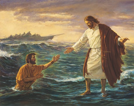 ‘Jesus Walking on the Water’, a literal interpretation of the parable by the Church of Latter-Day Saints