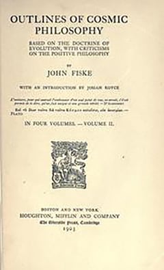 Front cover of of John Fiske’s book ‘Outlines of Cosmic Philosophy’