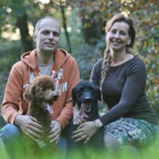 Jolanda and Fred with their dogs