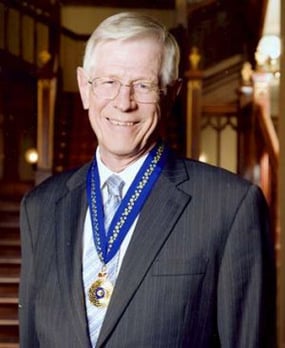 Justice David Hodgson with Order of Australia insignia
