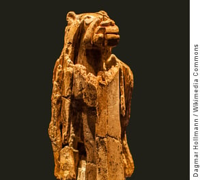 The lion man from the Stadel Cave in Hohlenstein, Lonetal, Germany.