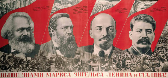 Marx, Engels, Lenin, Stalin collage