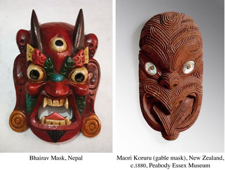 Two angry masks that reveal the demonic anger in humans