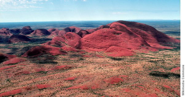 The red cliffs of the Olgas in central Australia