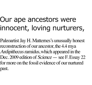 Paleoartist Jay H. Matternes’s unusually honest reconstruction of our ancestor, the 4.4 mya Ardipithecus ramidus
