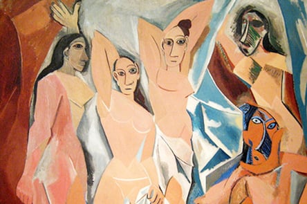 ‘Les Demoiselles d’Avignon’ by Pablo Picasso, 1907 of five nude female prostitutes in a brothel in Barcelona.