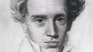 Portrait lithograph of Soren Kierkegaard