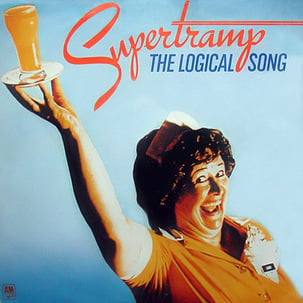 A 1970’s waitress gayly holds up orange cola drink on the cover of Supertramp’s 1979 single ‘The Logical Song’