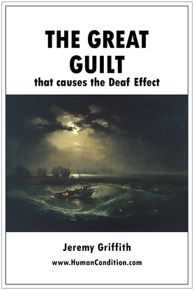 The Great Guilt that causes the Deaf Effect booklet cover (front). By Jermy Griffith.