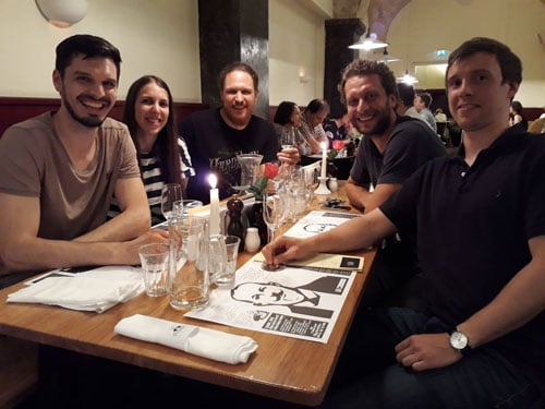 WTM Sweden founder Olof having dinner with members of the WTM Austria Center