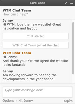 WTM Live Chat Facility