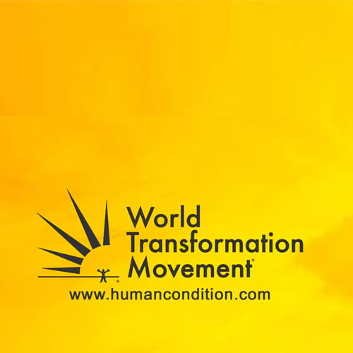 World Transformation Movement logo on yellow sun background