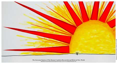 Poster by Genevieve Salter of a girl standing in front of a huge rising sun