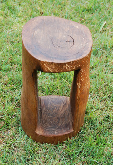Timber stool carved by Jeremy Griffith from a log