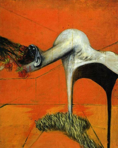 Francis Bacon's A study for a figure at the base of a crucifixion 1943-44