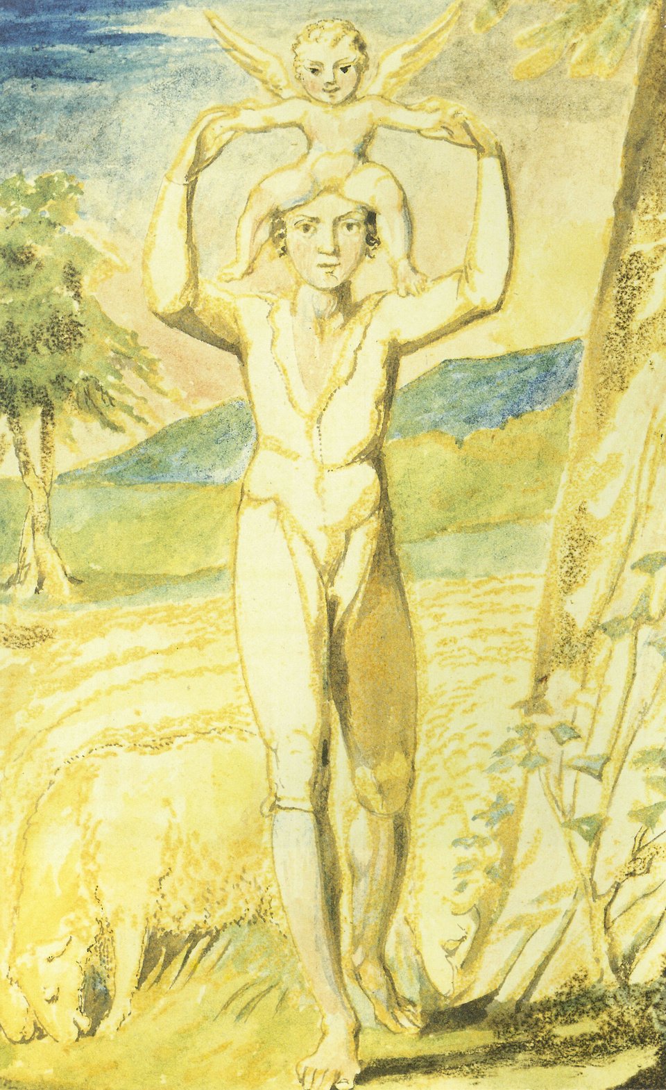 William Blake’s frontispiece to Songs of Experience (1794) is an extraordinarily prophetic image of nurturing or love-indoctrination liberating consciousness.