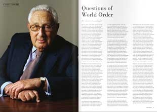 Feature article on former US Security of State, Henry Kissinger