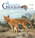 Australian Geographic cover featuring Jeremy Griffith’s Tasmanian Tiger search article