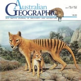 Australian Geographic cover featuring Jeremy Griffith’s Tasmanian Tiger search article