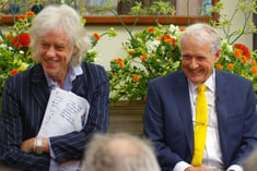 Sir Bob Geldof and author Jeremy Griffith at the launch of FREEDOM, RGS on 2 June 2016
